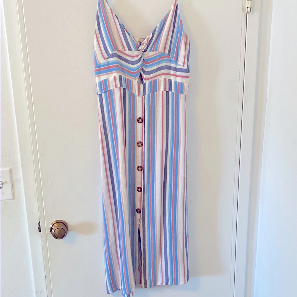 Mimi Chica Red and White Buttoned Sundress size large